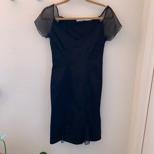 Anna Molinari Black Flutter Sleeve Dress